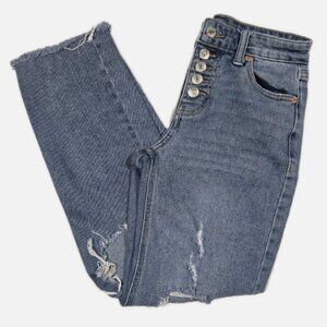 Wild Fable High Rise Women's Jeans Size 00 Cut-off Bottom Pants, Ripped Clothing